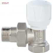 Вентиль ручной регулировки радиатора STOUT 1/2" угловой, арт.SVT-0002-000015